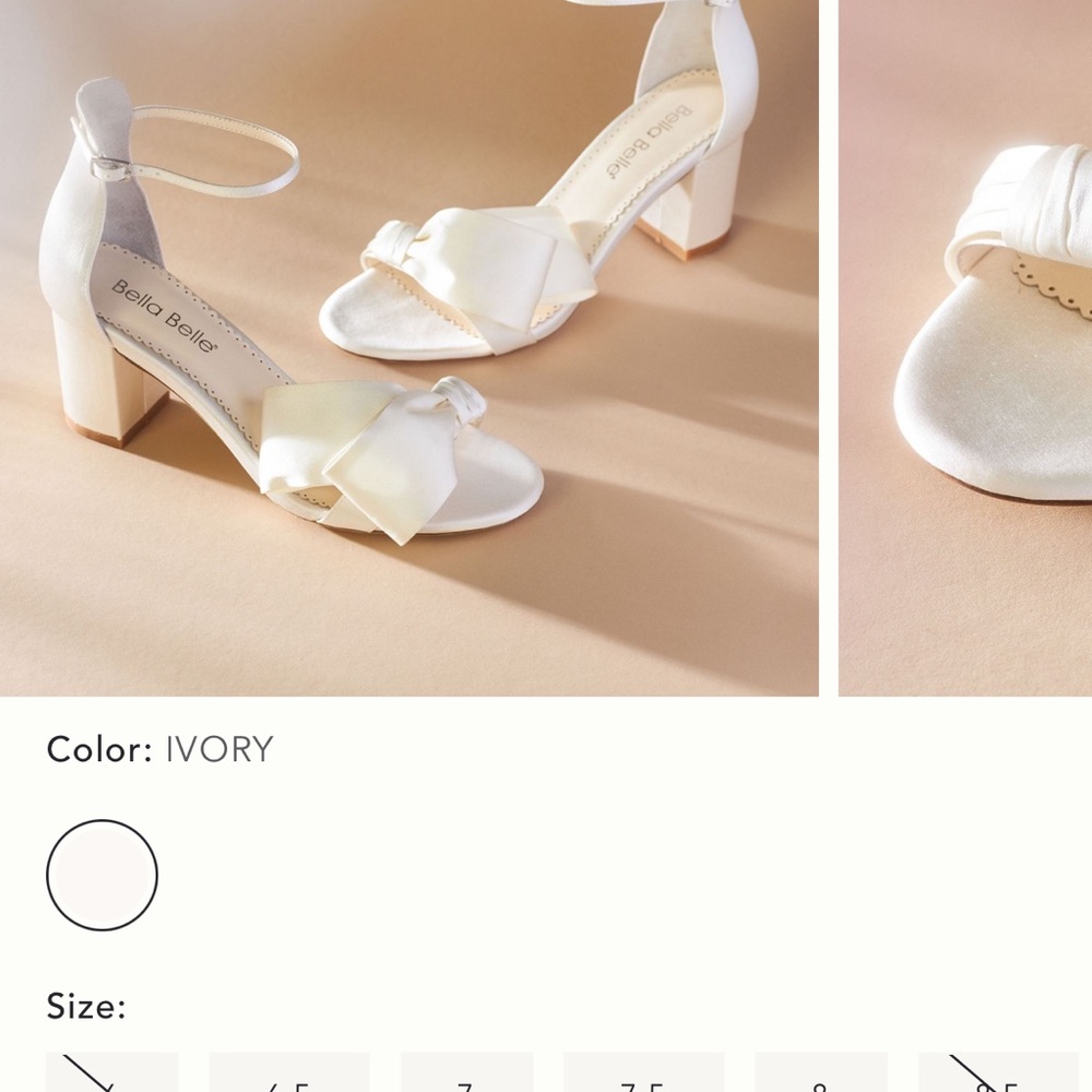 La Belle Ivory Block Heel Sandals